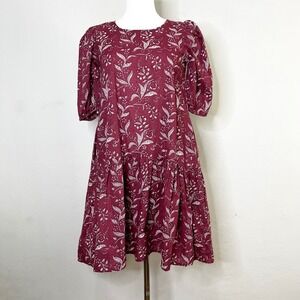 Matta Mini Dress Kenia Dadra 100% Cotton Pockets Flounce Puff Purple Size XS NEW